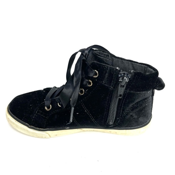 3/$20 ❤️ Gymboree Black Velvet High Top Sneakers US 12 Girls - Picture 5 of 9